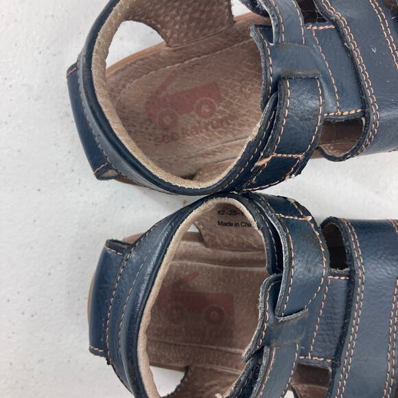 See Kai Run Blue Leather Jude IV Hook Loop Adjustable Fisherman Sandals Shoes - Picture 10 of 10